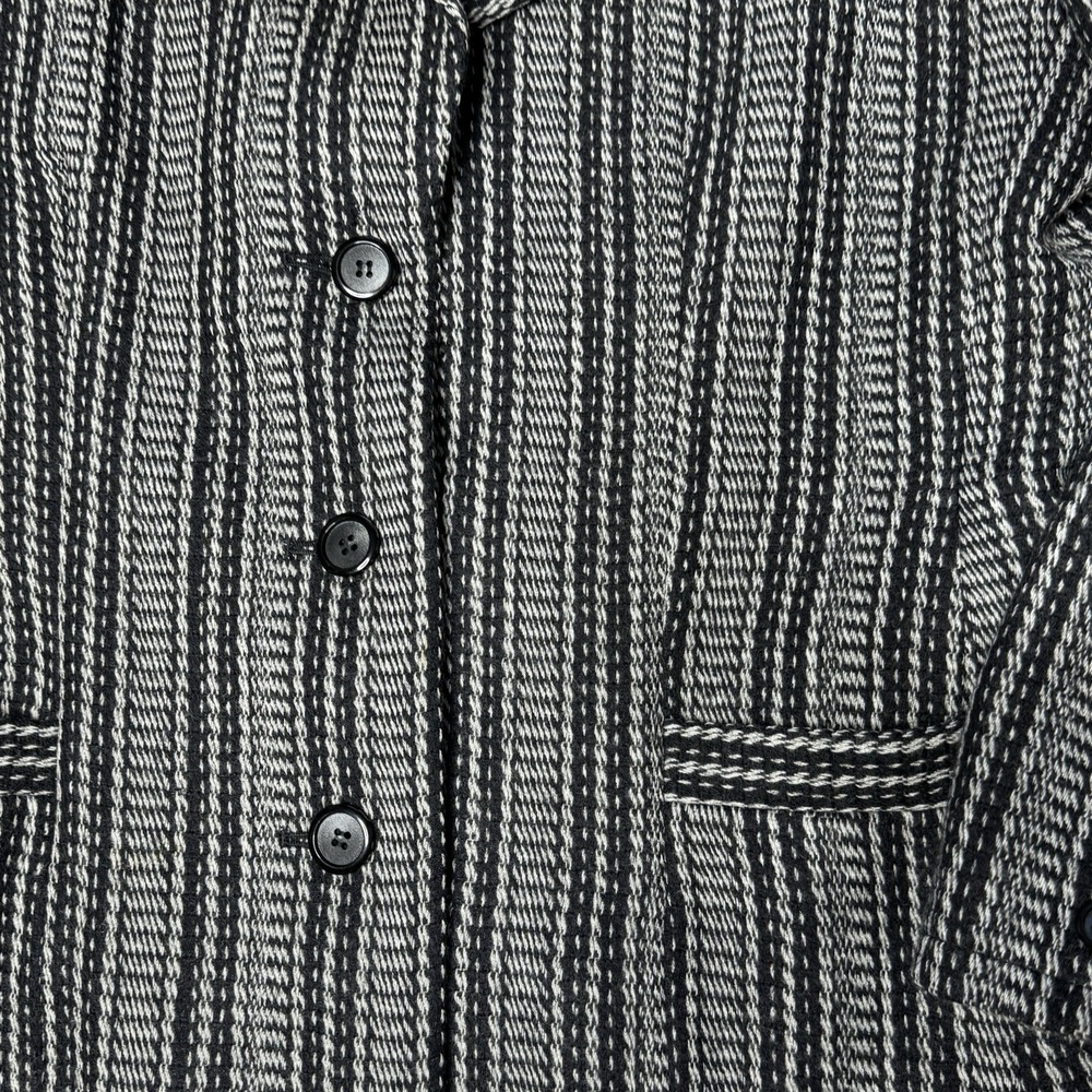 Givenchy Style Saks Fifth Avenue Vintage‎ Black White Wool Blazer USA Size 16 - Picture 2 of 9